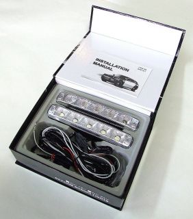 2X 5 LED Driving Day Lights Wiring Kit Universal 190x30mm Car Van motorhome 001
