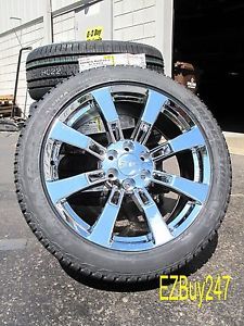 22" GMC Chevrolet Escalade Chrome Wheels 5409 Tires 285 45 22 Bridgestone