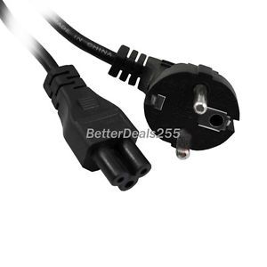 Black New EU 3 Prong AC Power Cord 2pin Adapter Cable for Laptop Good B20E