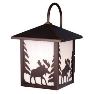 New 1 Light Rustic Moose Outdoor Wall Lamp Lighting Fixture Bronze White Glass