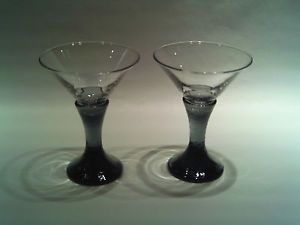 Fire Light Handcrafted Recycled Glass Twilight Grey Martini Glasses Set of 2