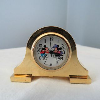 Disney Mickey Minnie Mouse Miniature Mantle Clock
