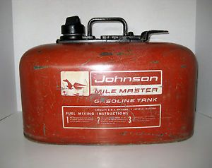 Vintage Johnson Mile Master 6 Gal Gas Tank 2 Line Outboard Fuel Tank