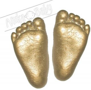 Newborn Baby Gift 3D Plaster Casting Cast Kit Hand Foot Print Gold Keepsake Set