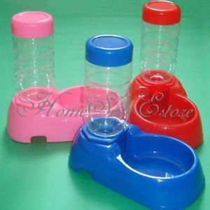 Dog Cat Pet Dish Bowl Automatic Bottle Water Drinking Dispenser Feeder Fountain