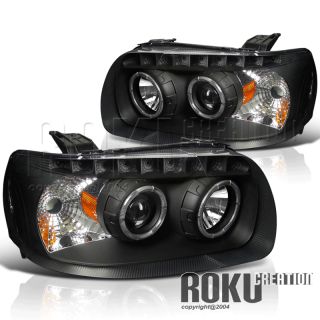 2001 2004 Ford Escape Halo SMD LED DRL Lamps Projector Headlights Head Lamps Blk