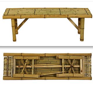 Bamboo Bench Tiki Tropical Coffee Table Bench Patio Room Bar Outdoor New