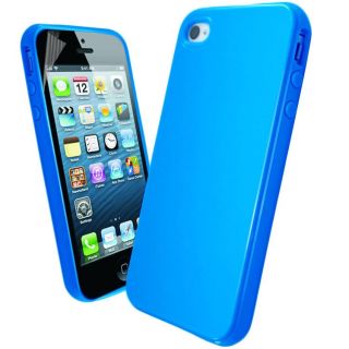 New Solid Glossy Silicone Gel Case Cover for Apple iPhone 4S Screen Protector