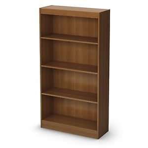 4 Shelf Bookcase Office Home Storage Furniture Display Shelving Cherry Wood New