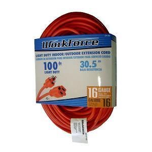 New 16 3 Extension Cord 100 Foot Long Workforce New 100 Feet of Quality Wire New