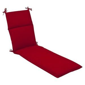 Pillow Perfect Outdoor Red Solid Chaise Lounge Cushion Outdoor Furniture