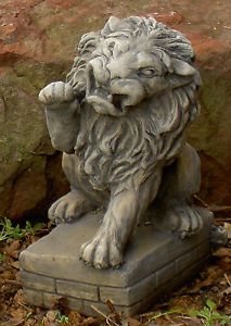Lion Jungle King Cat Gargoyle Right Statue Home Garden Outdoor Decor Cast Cement