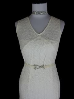 Vintage 30s Ivory Lace Long Wedding Dress W30