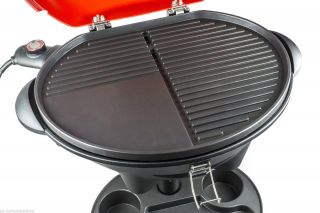 Andrew James Portable Red Electric BBQ Grill Oven Griddle Indoor Outdoor Camping