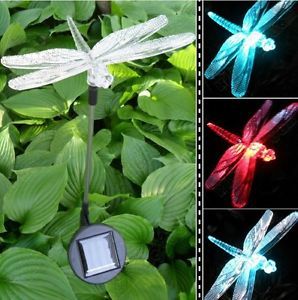 Dragonfly Multi Color Change Solar Power Garden Yard Outdoor LED Light Decorate
