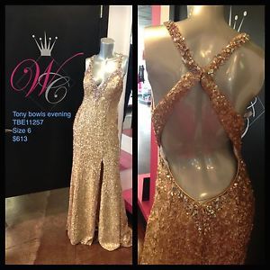 Tony Bowls Evening Prom Pageant Gown TBE11257 Gold