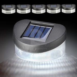 3X Outdoor Garden Solar Powered Pathway Shed Wall LED Landscape Fence Light Lamp