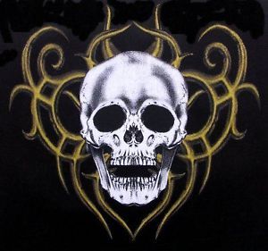 Tribal Skeleton Skull Goth Demon Punk Evil 3D WS11