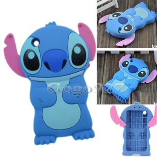 Silicone Disney Stitch 3D Case Skin Cover Apple iPhone 3G 3GS Movable Ear Blue