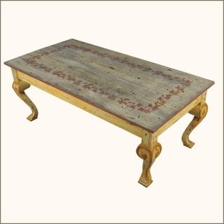 Oklahoma Farmhouse Hand Painted Distressed Coffee Cocktail Table Furniture New