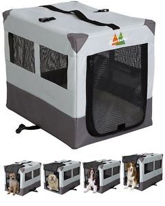 Canine camper Sportable Pet Soft Sided Travel Dog Crate Cage Pen w Pad Bed 4 Sz