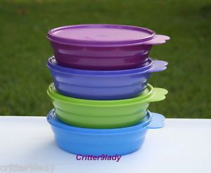 New Tupperware Impressions Microwave Cereal Bowls Pretty Colors