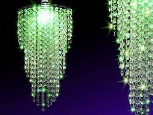 Long Green 3TEAR Crystal Pendant Chandelier Light Shade