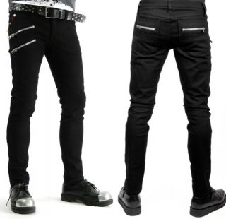 Tripp Gothic Moto Biker Jeans Skinny Steampunk Punk Tattoo Emo Pants SD7388M