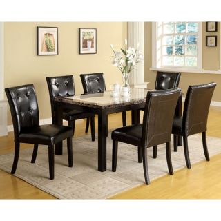 Solid Wood Casual Faux Marble Top Dining Table Set