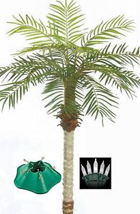 Artificial 5' Phoenix Palm Tree Plant Bush with A Stand and Christmas Lights