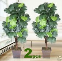 Two 6' Fan Palm x5 Artificial Tree Silk Plant New 956