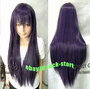 Beautiful Long Purple Color Straight Women's Synthetic Hair Wig Wigs