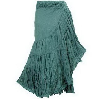 Peasant Boho Hippie Gypsy Crochet Waist Long Wrap Skirt NG42