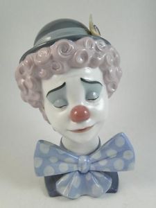 Vintage Lladro Sad Clown Spain 5611 Statue Figurine Circus Retired 8" Tall Old