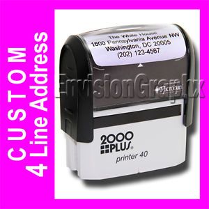 Personalized Custom 4 Line Return Address Self Inking Rubber Stamp COSCOP40
