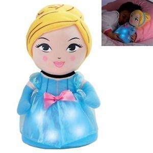 Disney Princess Cinderella Go Glow PAL Childrens Bed Room Night Light Soft Toy