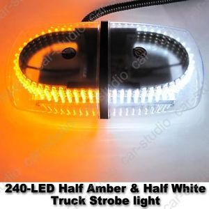 White Amber 240 LED Security Vehicle Flashing Modes Car Mini Strobe Light S1WA