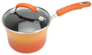 Rachael Ray 15 Piece Kitchen Nonstick Hard Enamel Cookware Set Pots Pans Orange