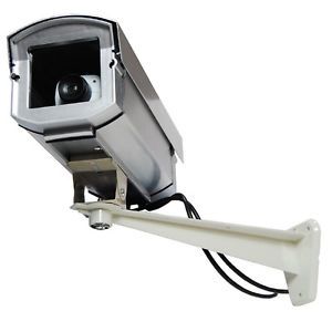 Outdoor Dummy Fake Security Camera LED CCTV w Light Blinks Motion Sensor