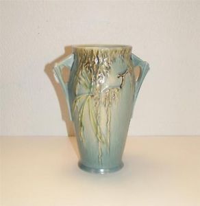Fine Vintage 1930's Art Deco Roseville Moss Pattern Vase 780 8 Excellent Cond