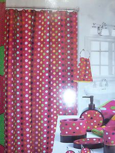 Polka Dot Fabric Shower Curtain
