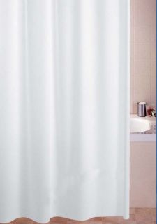 Sheer White Solid White Waterproof PEVA Shower Bath Curtain Hooks