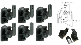 6 PC Qty Lot Universal Tilt Adjustable Surround Sound Speaker Mounting Brackets