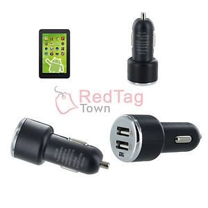 Dual 2 Port USB Car Charger for Zeki 7 8 10 inch Capacitive Multi Touch Tablet