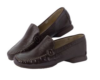 Ladies Real Leather Moccasin Shoes Smart Casual Slip on Loafers Mules 3 7 Brown