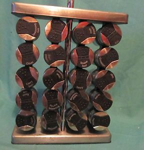 Olde Thompson 25 680 20 Jar Stainless Steel Spice Rack with Spices Used