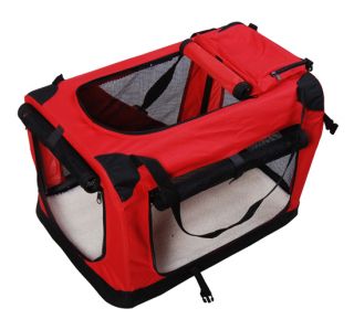 New 36" Red Portable Folding Dog Cat Pet Carrier Tote Crate Dog Cage w Mat