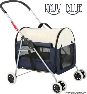 New Blue Folding Cat Small Dog Stroller Carrier Crate Pen Combo Pet Str 9 Blue