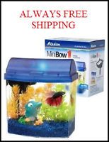 Aqueon Mini Bow Desktop Aquarium Kit 1 Gallon Blue