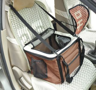 Folding Pet Carrier Car Travel Bag Crate Auto Seat Dog Seat w Mat Storage Pocket
